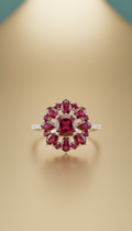 Ruby Cluster Platinum Ring